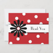 Red & White Polka Dot Note Card サンキューカード (正面)