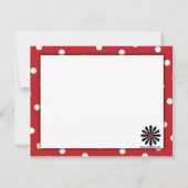 Red & White Polka Dot Note Card サンキューカード (裏面)