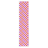 Red White Purple Checkered Pattern Design  ショートテーブルランナー (正面)