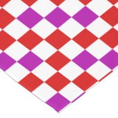 Red White Purple Checkered Pattern Design  ショートテーブルランナー (コーナー)