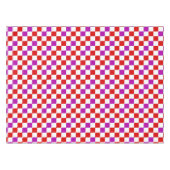 Red White Purple Checkered Pattern Design  テーブルクロス (正面(横))