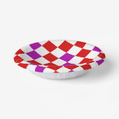 Red White Purple Checkered Pattern Design  ペーパーボウル (傾斜あり)