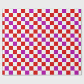 Red White Purple Checkered Pattern Design  ラッピングペーパー (フラット)