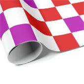 Red White Purple Checkered Pattern Design  ラッピングペーパー (ロールコーナー)