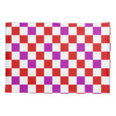 Red White Purple Checkered Pattern Design  枕カバー (裏面)
