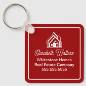 Red White Real Estate Company Custom Realtor キーホルダー (正面)