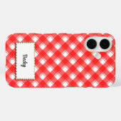 Red White Retro Gingham Plaid Custom Case-Mate iPhoneケース (裏面 (横))