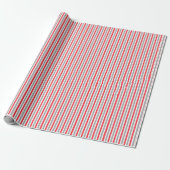 Red White Silver Stripe Wrapping Paper ラッピングペーパー (アンロールド)