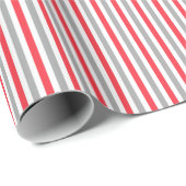 Red White Silver Stripe Wrapping Paper ラッピングペーパー (ロールコーナー)