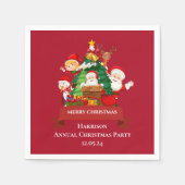 Red & White Simple Merry Christmas スタンダードカクテルナプキン (正面)