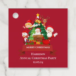 Red & White Simple Merry Christmas フェイバータグ