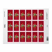 Red & White Simple Merry Christmas ラベル (フルシート)