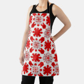 🌸 Red White Snowflake Cozy Home Style 🌸 エプロン (インサイチュ)