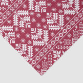 Red & White Snowflake & Floral Fair Isle Christmas 薄葉紙 (詳細)