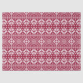 Red & White Snowflake & Floral Fair Isle Christmas 薄葉紙 (正面)