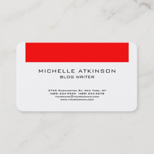 Red White Social Media Blog Writerインターネットくもの巣 名刺 (正面)