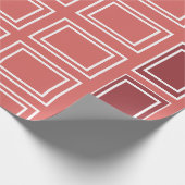 Red White Square Rectangle Geometric ラッピングペーパー (角)