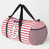 Red White Stripe Anchor ダッフルバッグ (右コーナー)