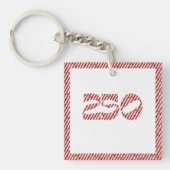 Red White Stripe Blue Stars America 250 Birthday キーホルダー (正面)