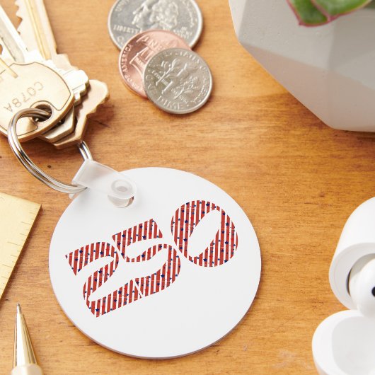 Red White Stripe Blue Stars America 250 Birthday キーホルダー