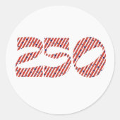 Red White Stripe Blue Stars America 250 Birthday ラウンドシール (正面)