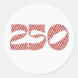 Red White Stripe Blue Stars America 250 Birthday ラウンドシール