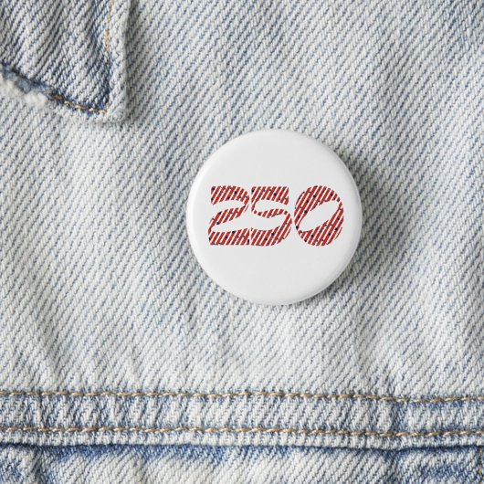 Red White Stripe Blue Stars America 250 Birthday 缶バッジ