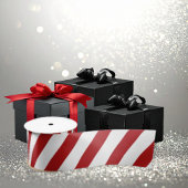 Red White Striped Festive Holiday サテンリボン