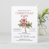 Red & White Striped Lollipop, Christmas Party  招待状 (スタンド正面)