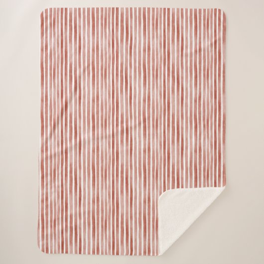 Red White Stripes   シェルパブランケット (正面)