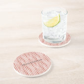 Red White Stripes Christmas コースター (側面)