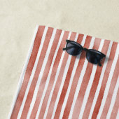 Red White Stripes Christmas ビーチタオル (インサイチュ)