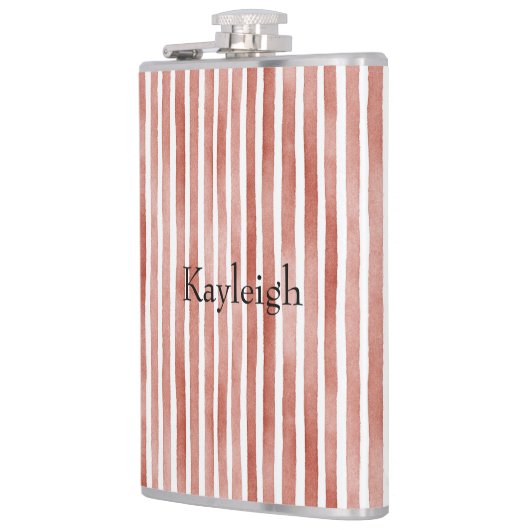 Red White Stripes Christmas フラスク (左)