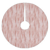 Red White Stripes Christmas ブラッシュドポリエステルツリースカート (正面)