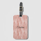 Red White Stripes Christmas ラゲッジタグ (正面縦)