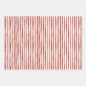 Red White Stripes Christmas ラッピングペーパーシート (正面)