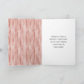 Red White Stripes Christmas Gingerbread Girl カード (内部)