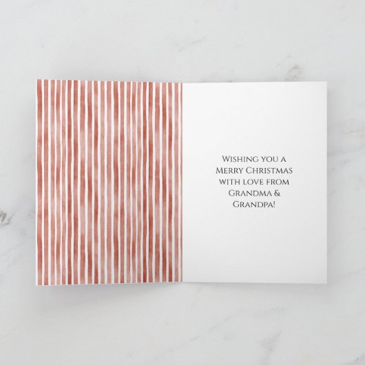 Red White Stripes Christmas Gingerbread Girl カード (内部)