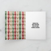 Red White Stripes Christmas Ribbons Gingerbread   カード (内部)