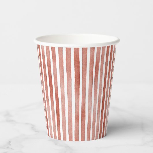 Red White Stripes Deer Window Christmas 紙コップ (裏面)