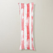 Red White Stripes Dots Christmas ボディピロー (正面縦)