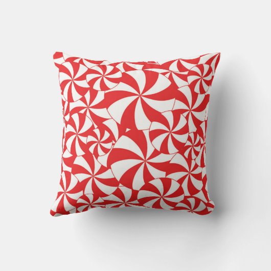 Red & White Stripped Candy Cane Decorative Pillow クッション (裏面)