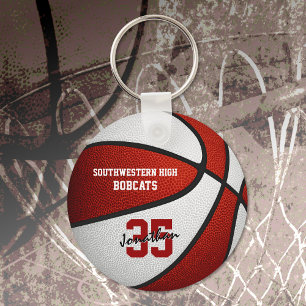 red white team colors boys girls basketball キーホルダー