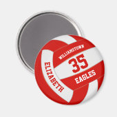 red white team colors girls boys volleyball マグネット (正面/裏面)