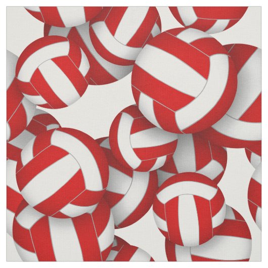 red white team colors volleyballs scalable pattern ファブリック (見本)