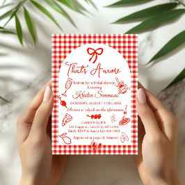 Red White That's Amore Bridal Shower Invitation 招待状