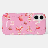 Red White Valentine Bows and Heart Balloons Case-Mate iPhoneケース (裏面 (横))