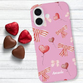 Red White Valentine Bows and Heart Balloons Case-Mate iPhoneケース