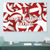 red white volleyballs kids birthday party 横断幕 (トレードショー)