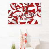 red white volleyballs kids birthday party 横断幕 (インサイチュ)